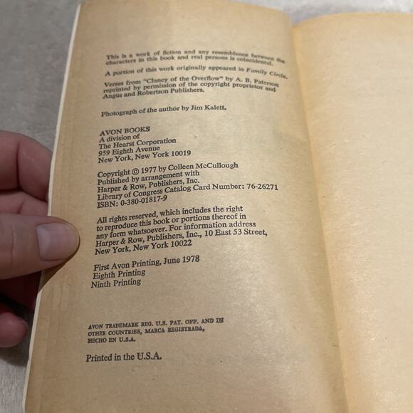 The Thorn Birds by Colleen McCullough - 1978 Paperback - Picture 6 of 7